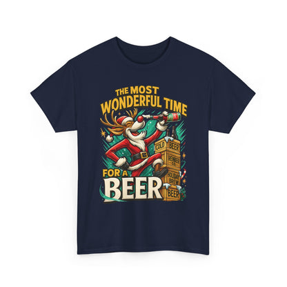 Funny Christmas Beer T-Shirt for Men, The Most Wonderful Time for a Beer