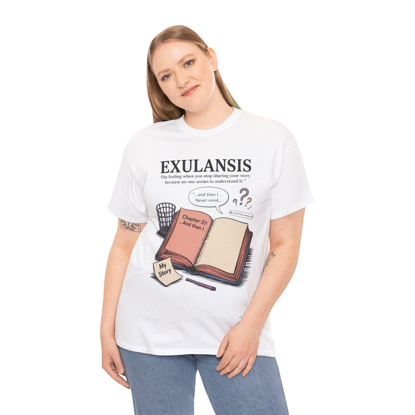 Exulansis Shirt, Emotional Aesthetic Word Tee, Deep Meaning Typography Graphic Tee, Women's Heavy Cotton Tee, deep meaning t shirt