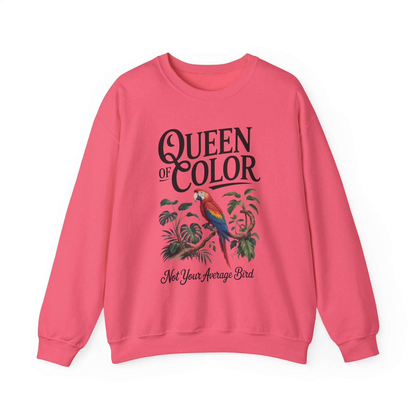 Vibrant Crewneck Womens Sweatshirt, Colorful Apparel, Bird Design, Cozy Layering, Gift for Nature Lovers, Fun Fashion