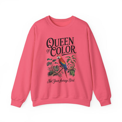 Vibrant Crewneck Womens Sweatshirt, Colorful Apparel, Bird Design, Cozy Layering, Gift for Nature Lovers, Fun Fashion