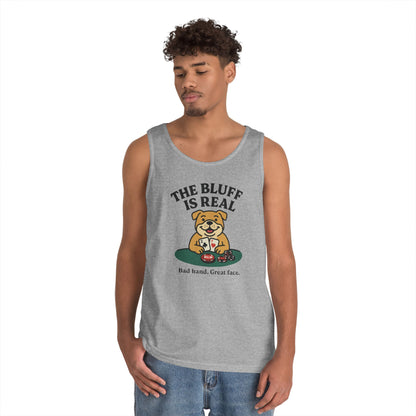 Funny Dog Poker Tank Top, The Bluff is Real Tee, Animal Lover Gift, Unisex Casino Humor Gift, Poker Night Apparel, Cute Pet Humor T-Shirt