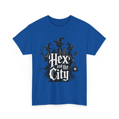 Women's Hex and the City Witch Shirt, Gothic Witches New York Skyline Halloween T-Shirt for Women