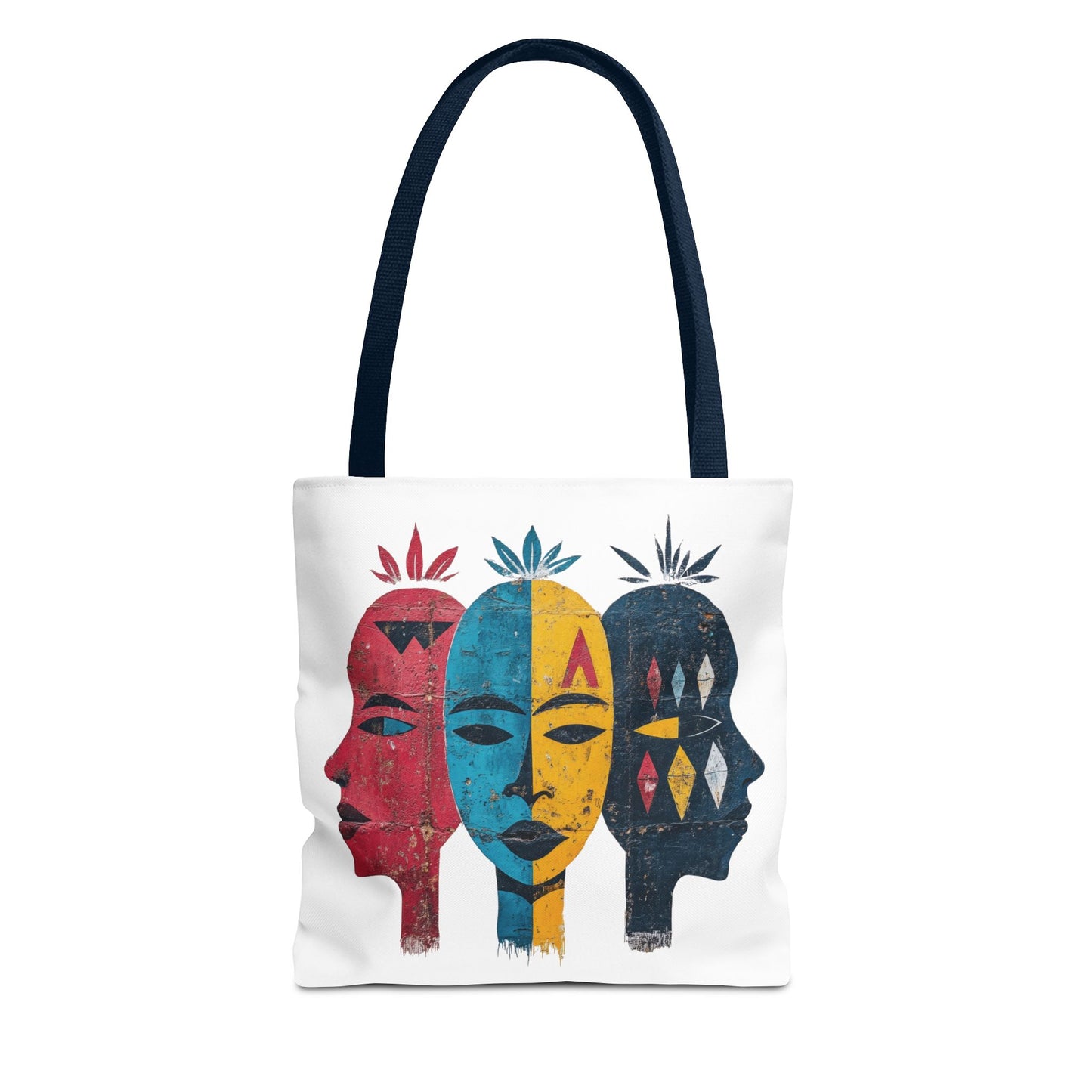 Artistic Tote Bag with Abstract Faces - Bohemian Style, Eco-Friendly Shopping Bag, Gift for Art Lovers, Unique Beach Bag, Festival Accessory