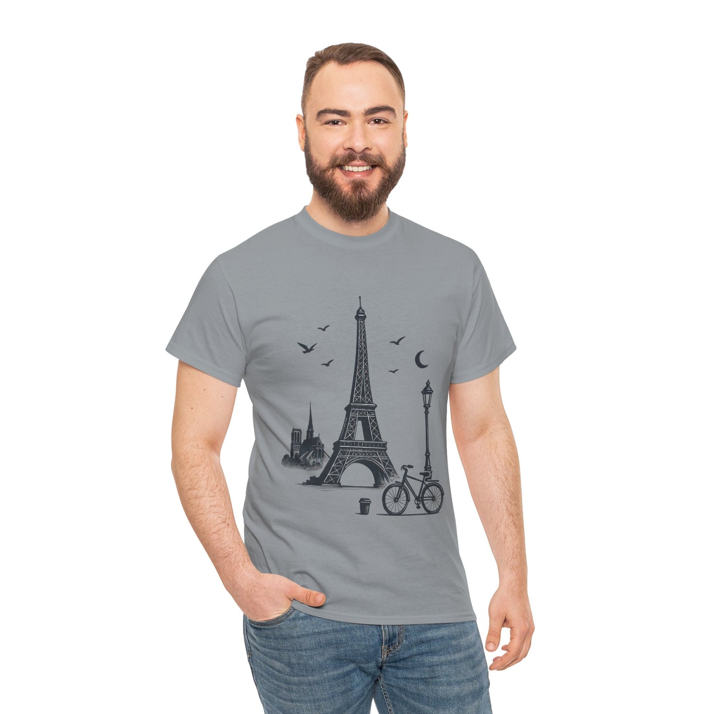Eiffel Tower Graphic Tee, Parisian Style T-Shirt, Casual Summer Top, Travel Gift, Unisex Cotton Shirt