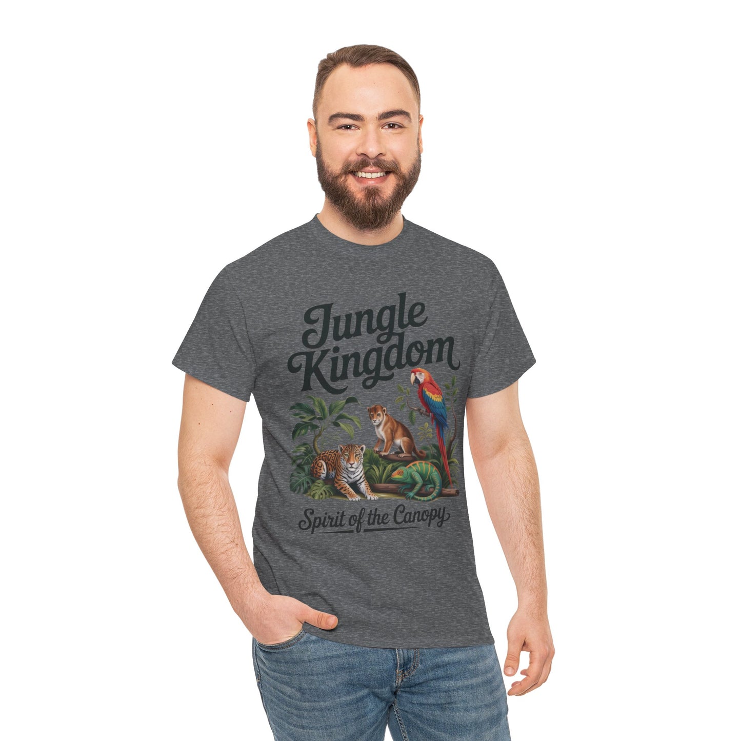 Mens Jungle Kingdom Tee - Nature Lover T-Shirt, Animal Graphic Tee, Eco-Friendly Gift, Summer Fashion, Adventure Outfit