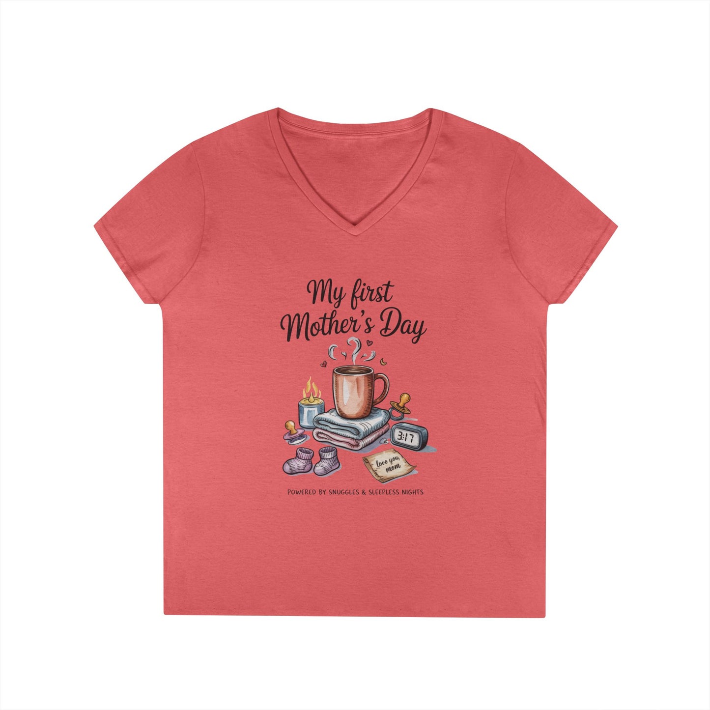 My First Mother's Day V-Neck T-Shirt, Cute Maternity Gift, Mother's Day Shirt, New Mom Outfit, Baby Shower Tee, New Mom Gift Tee