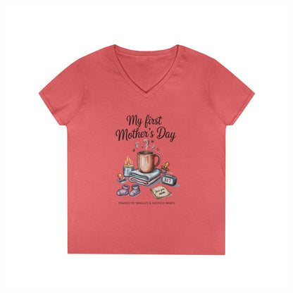 My First Mother's Day V-Neck T-Shirt, Cute Maternity Gift, Mother's Day Shirt, New Mom Outfit, Baby Shower Tee, New Mom Gift Tee