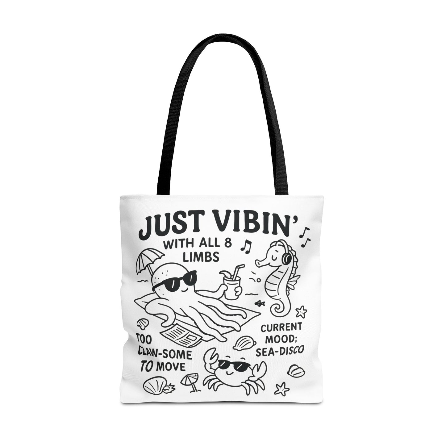 Fun Sea-Themed Tote Bag, Beach Accessories, Summer Vibes, Gift for Ocean Lovers, Reusable Shopping Bag, Cute Beach Tote