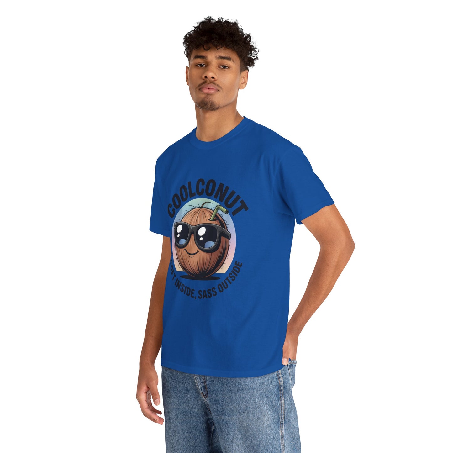 Coolconut Graphic Men's Tee, Soft Inside Sass Outside, Men's T-Shirt for Beach Lovers, Men's Fun Gift, Summer Vibes, Humor Apparel