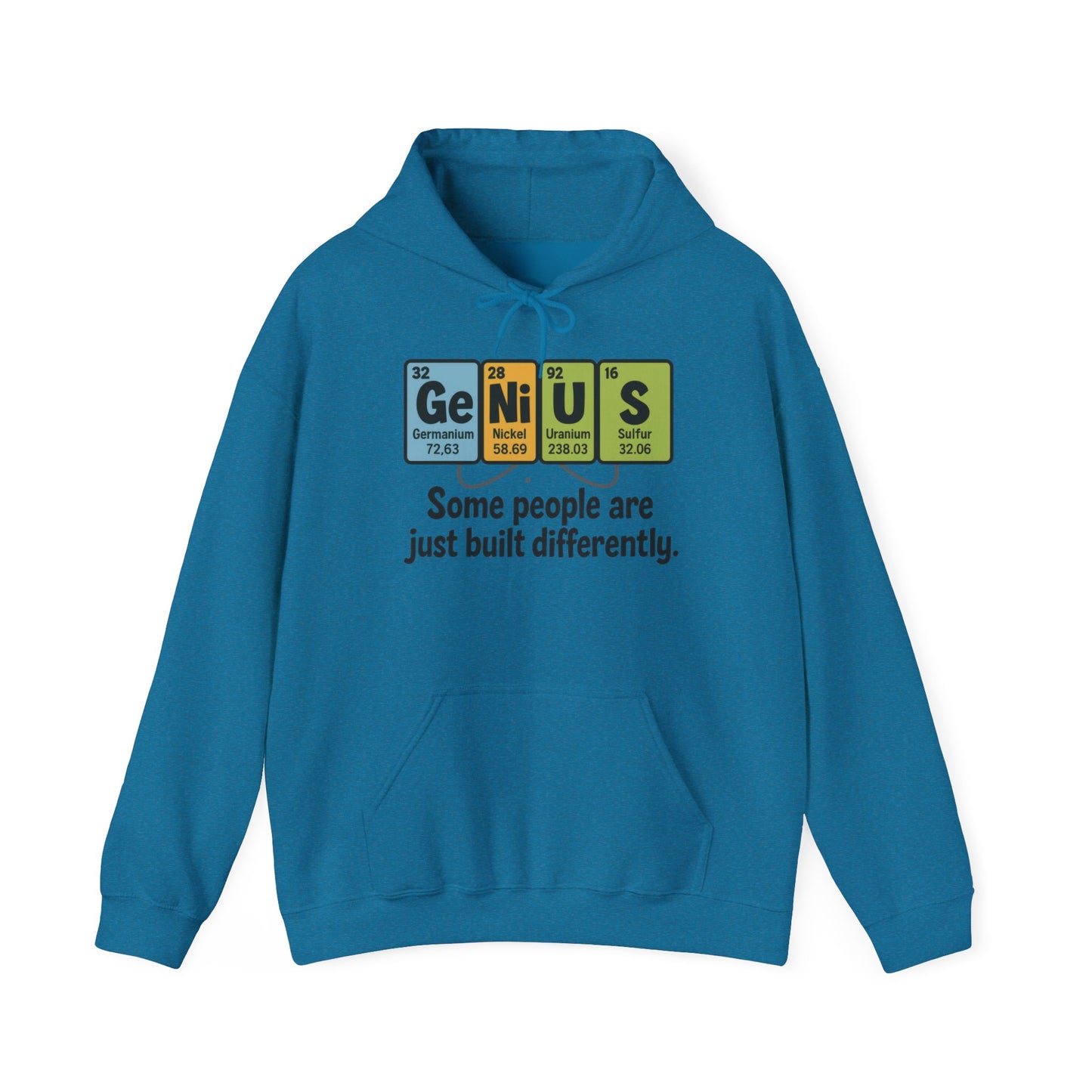 Funny Mens Genius Hoodie, Periodic Table Nerd Sweatshirt, Smart Science Pullover Gift for Him, Science Lover Apparel, Funny Hoodie