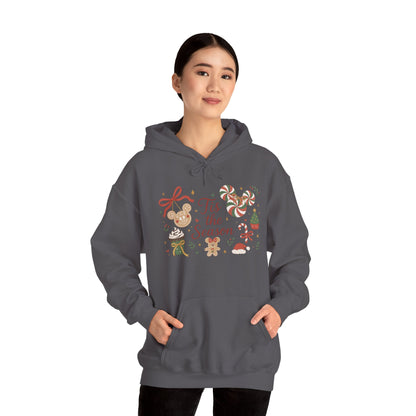 Tis the Season Christmas Women's Hooded Sweatshirt, Cozy Cookie - Cocoa Holiday Jumper, Unisex Heavy Blend™ Hooded Sweatshirt