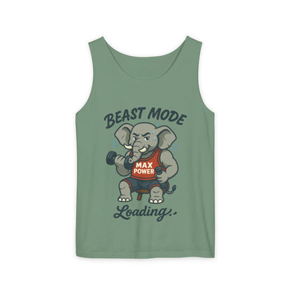 Beast Mode Elephant Gym Tank Top, Funny Workout Muscle Tank, Max Power Fitness Tank, Beast Mode Loading Mens Gym Top, Fitness Apparel