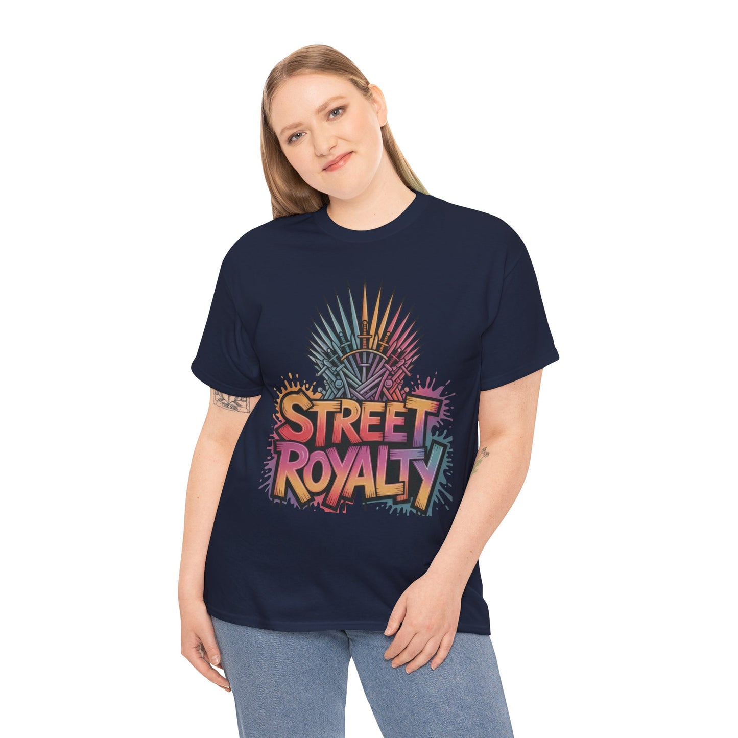 Street Royalty Women's T-Shirt, Graffiti Crown Graphic Tee, Urban Streetwear Top for Trendy Skater Girls