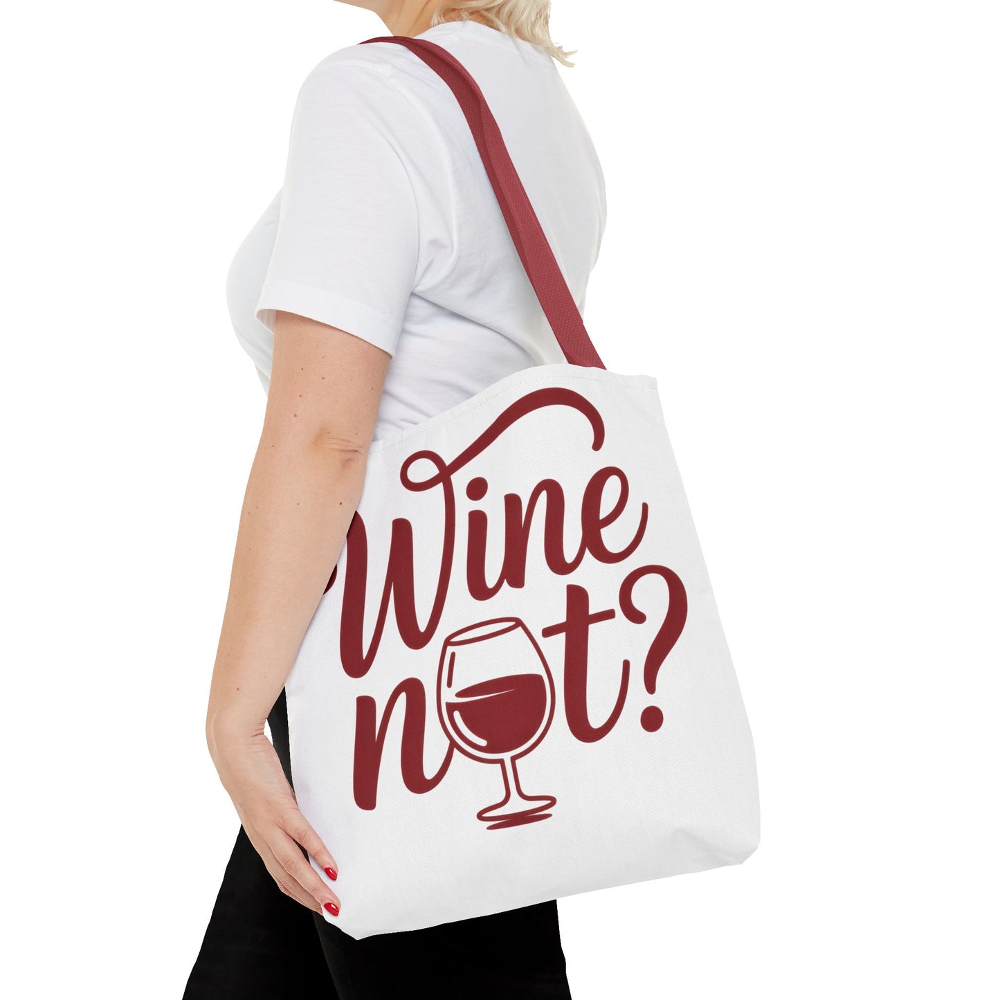 Wine Not? Tote Bag - Fun Wine Lover's Accessory for Parties, Gift for Wine Enthusiasts, Perfect for Grocery or Beach Outings, AOP Design