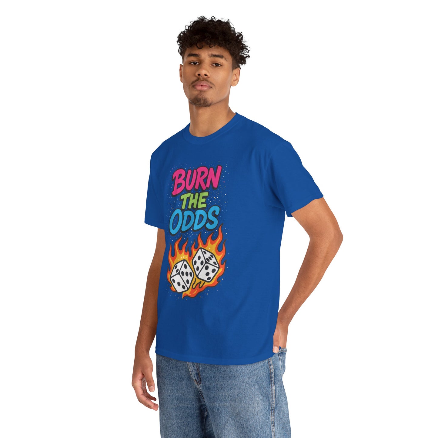 Burn the Odds Graphic Tee | Cool Casual Wear, Gaming Shirt, Unisex Cotton Tee, Dice Design T-Shirt, Gift for Gamers