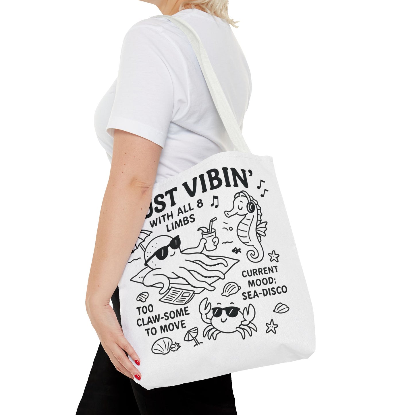 Fun Sea-Themed Tote Bag, Beach Accessories, Summer Vibes, Gift for Ocean Lovers, Reusable Shopping Bag, Cute Beach Tote