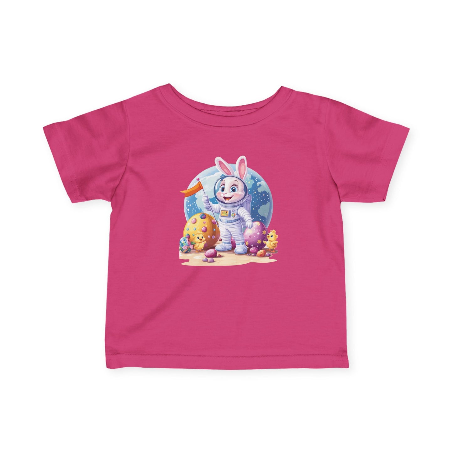 Astronaut Bunny Easter Tee, Space Rabbit Shirt for Babies, 6 to 24 Months, Outer Space Baby Easter Gift Tee, Toddler T-Shirt, Kids Bunny Top