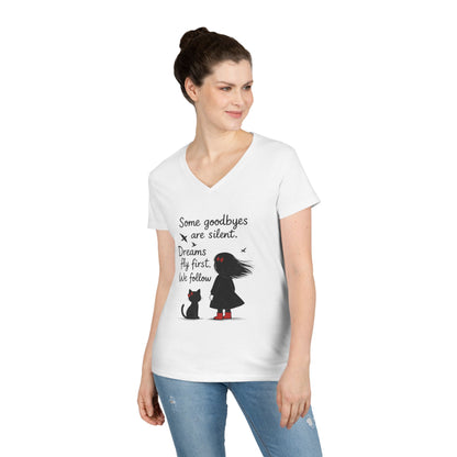 Inspirational V-Neck T-Shirt for Dreamers, Motivational Tee for Women, Gift for Friends, Stylish Graphic Top, Casual Everyday Wear