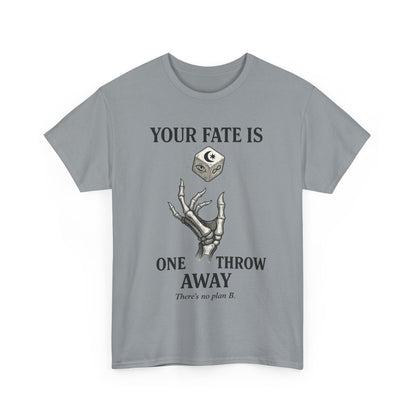 Your Fate Mens Heavy Cotton Tee, Skeleton Dice Graphic T-Shirt, Trendy Gift for Gamers, Gambling Tee, Unique Quote Apparel