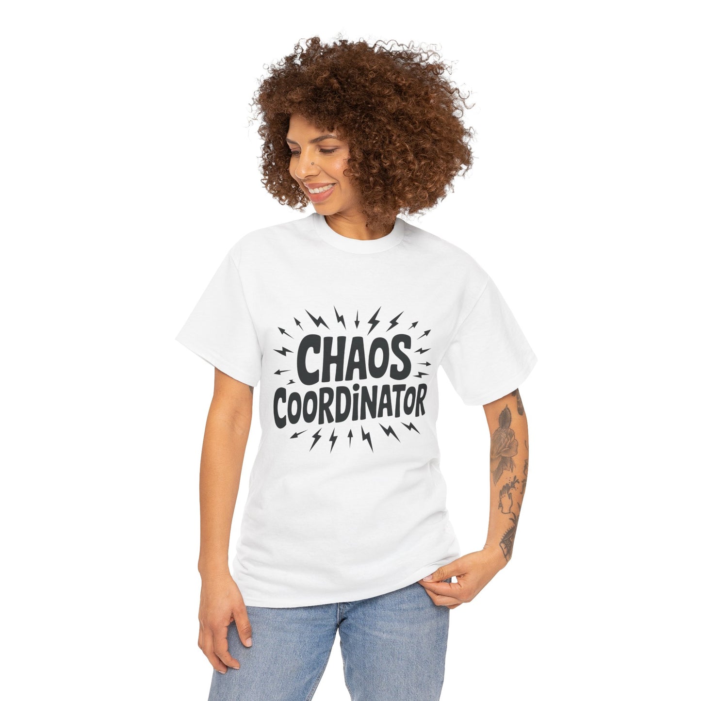 Chaos Coordinator Unisex Heavy Cotton Tee, Funny Graphic T-Shirt, Gift for Moms, Mom Life Graphic Tee, Mother's Day T-Shirt