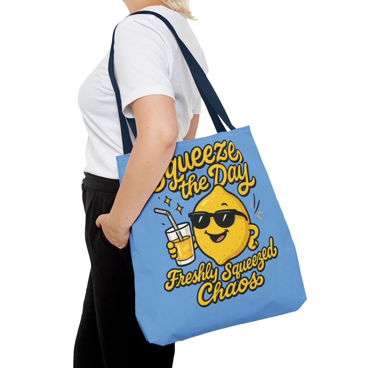 Lemon Themed Tote Bag, Squeeze the Day, Shopping Bag, Gift for Citrus Lovers, Eco-Friendly Carrier, Summer Accessory, Beach Weekender Bag