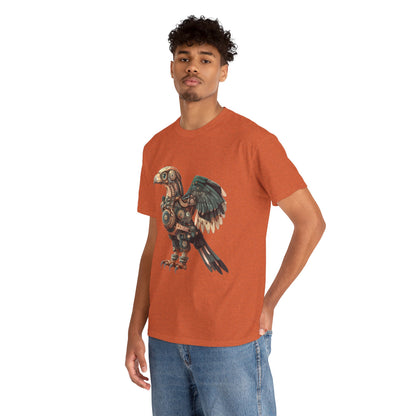 Steampunk Eagle Mens Tee, Cotton Tee with Mechanical Bird Design, Vintage Graphic Shirt, Gift for Bird Lovers, Unique Art Apparel
