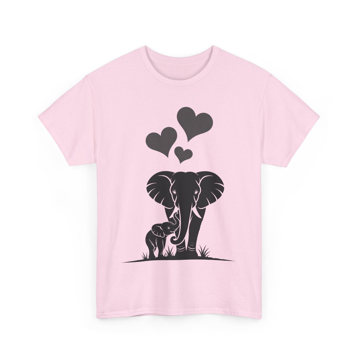 Elephant Mom and Baby T-Shirt, Elephant Love Cotton Tee, Cute Animal Shirt, Animal Lover Gift, Cute Minimalist Elephant Design