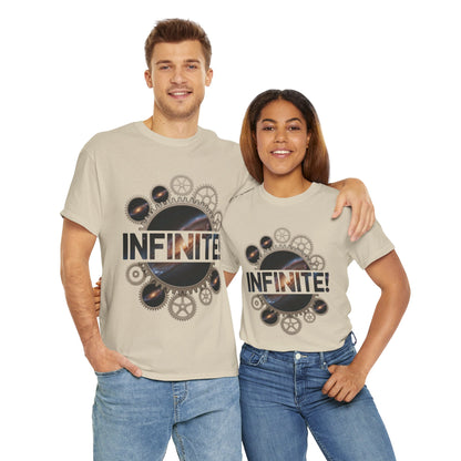 Steampunk Space Gears T-Shirt, Unisex Infinite Universe Graphic Tee, Cosmic Mechanical Design Tee for Sci-Fi & Engineering Lovers