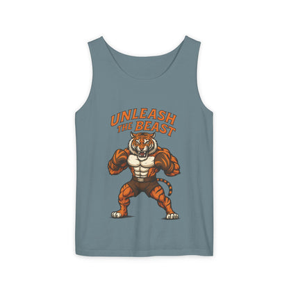 Unleash The Beast Tiger Gym Tank Top - Mens Workout Muscle Tank, Fitness Motivation Sleeveless Shirt, Bodybuilding Top, Strong Beast Gym Top