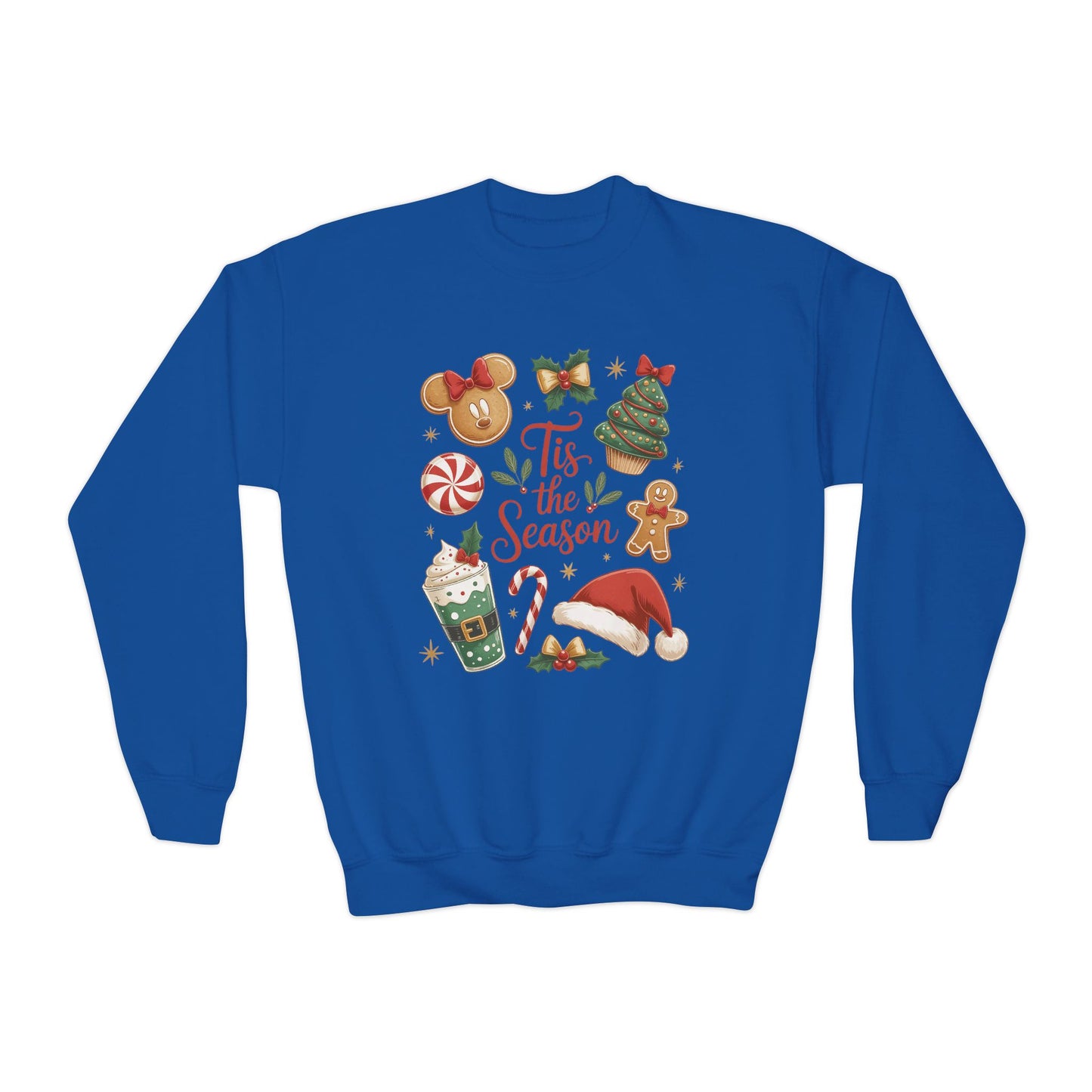 Tis the Season Christmas Sweatshirt for Girls, Cozy Holiday Cookie Jumper, Youth Crewneck Sweatshirt