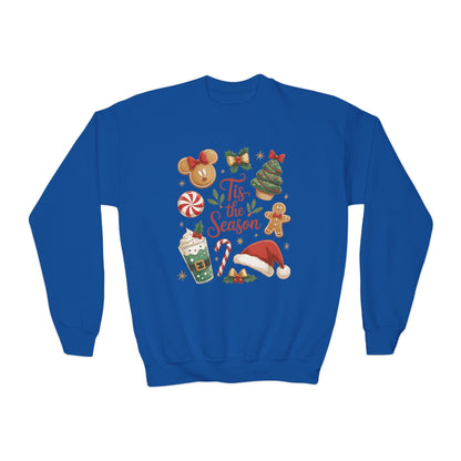 Tis the Season Christmas Sweatshirt for Girls, Cozy Holiday Cookie Jumper, Youth Crewneck Sweatshirt