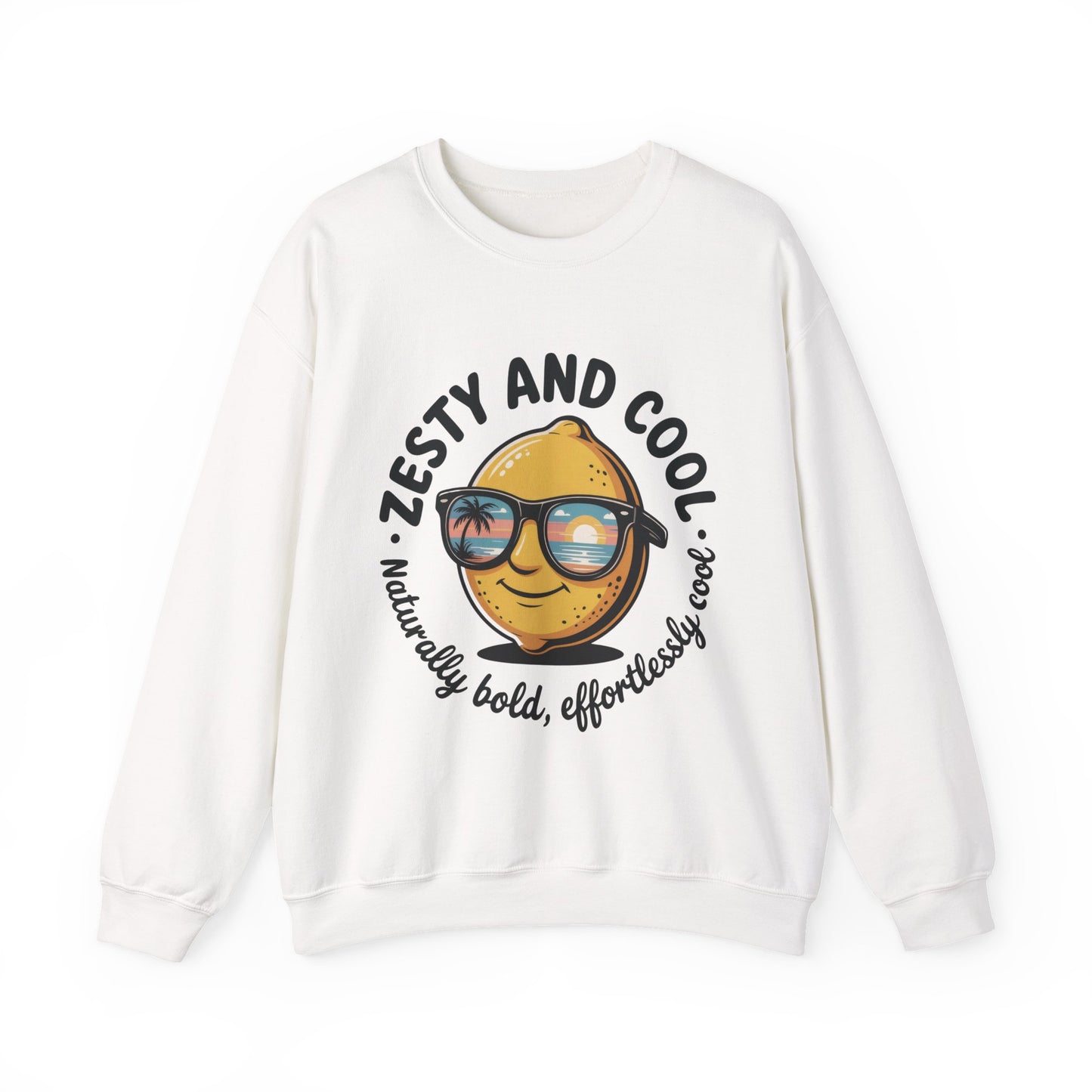 Zesty Lemon Mens Crewneck Sweatshirt - Fun Gift for Friends, Cool Casual Style, Summer Vibes, Mens Graphic Apparel, Perfect for Relaxing