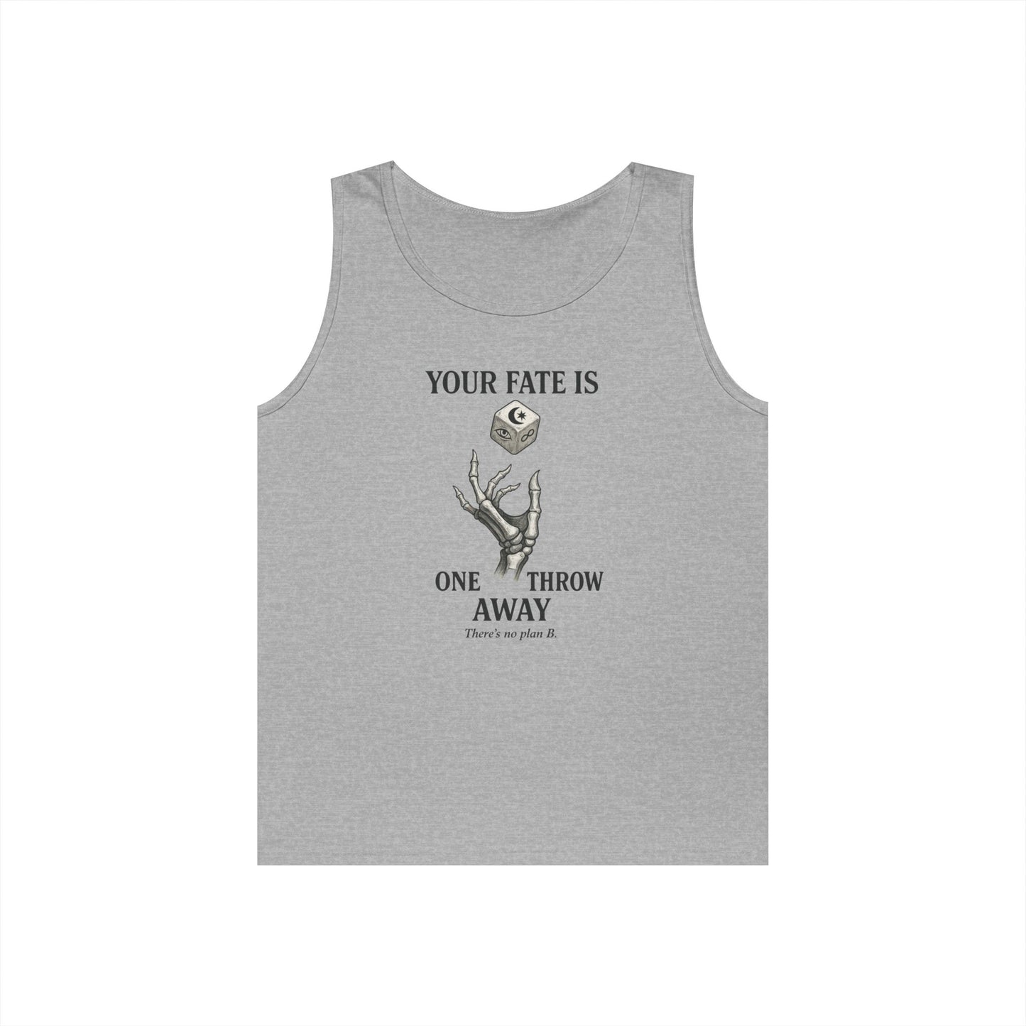 Your Fate Mens Tank Top, Skeleton Dice Graphic Tank, Trendy Gift for Gamers, Gambling Tee, Unique Quote Apparel, Workout Tank, Fitness Shirt