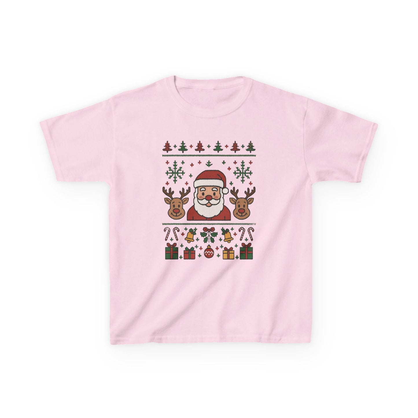Santa - Reindeer Christmas Shirt for Kids, Cute Holiday Tee, Kids Heavy Cotton™ Tee