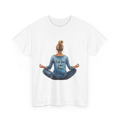 Find Your Inner Peace Unisex Heavy Cotton Tee, Motivational Shirt, Meditation Apparel, Relaxation Gift, Casual Wear, Mindfulness Tee
