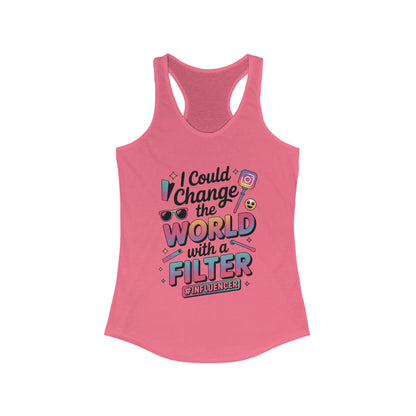 Women's Ideal Racerback Tank, Womens Influencer Tank Top, Funny Social Media Graphic Tank, Cute Trendy Top