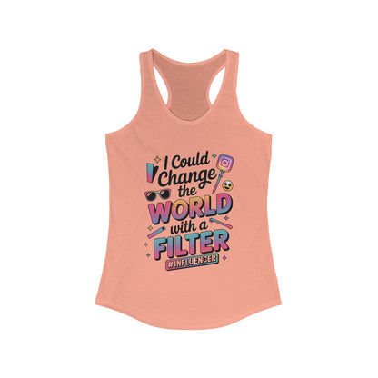 Women's Ideal Racerback Tank, Womens Influencer Tank Top, Funny Social Media Graphic Tank, Cute Trendy Top