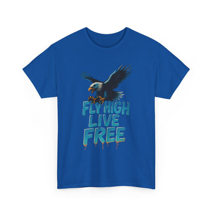 Fly High Live Free Eagle Graphic Mens T-Shirt, Eagle Tee, Fly Free Tee, Wild Flight
