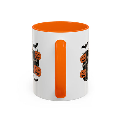 Dancing Skeletons Halloween Mug, Funny Spooky Pumpkin Coffee Cup, Cute Skeleton Dance Mug, Festive Fall Gift, Accent Coffee Mug (11, 15oz)