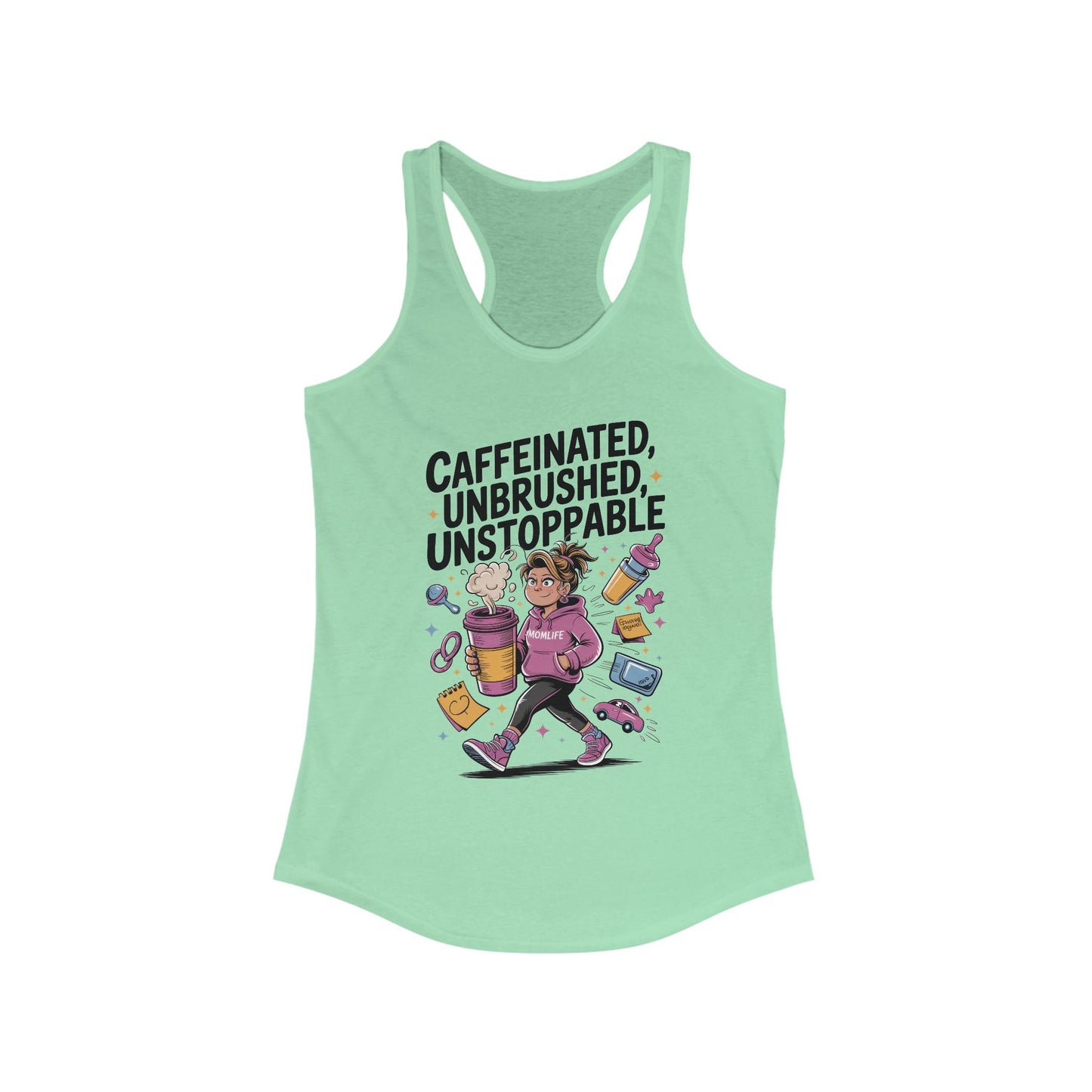 Caffeinated Mom Tank, Funny Mom Life Quote,  Mother's Day Gift,New Mother Tired Mother Gift, Coffee Lover Gift, Coffee Addict Mom