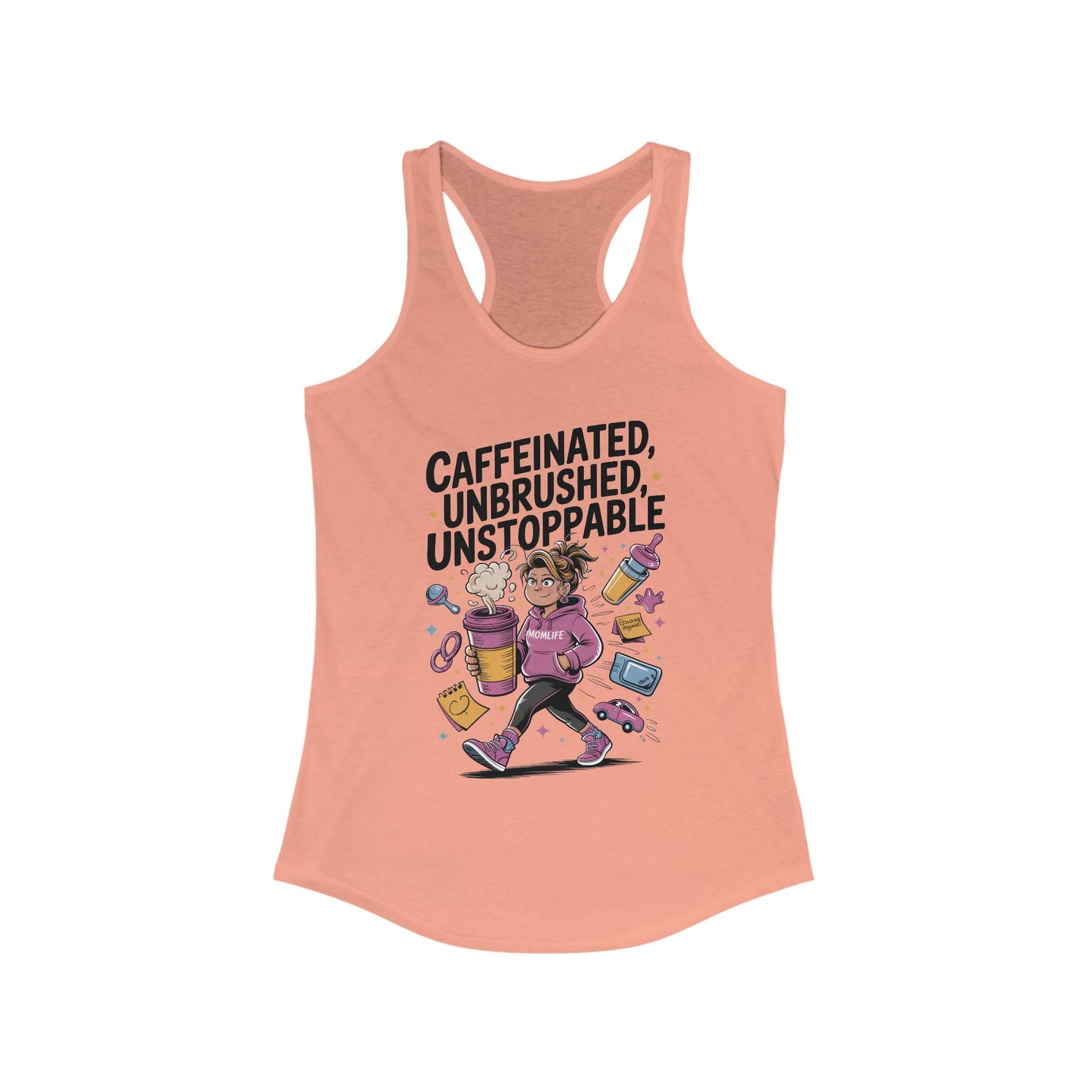 Caffeinated Mom Tank, Funny Mom Life Quote,  Mother's Day Gift,New Mother Tired Mother Gift, Coffee Lover Gift, Coffee Addict Mom