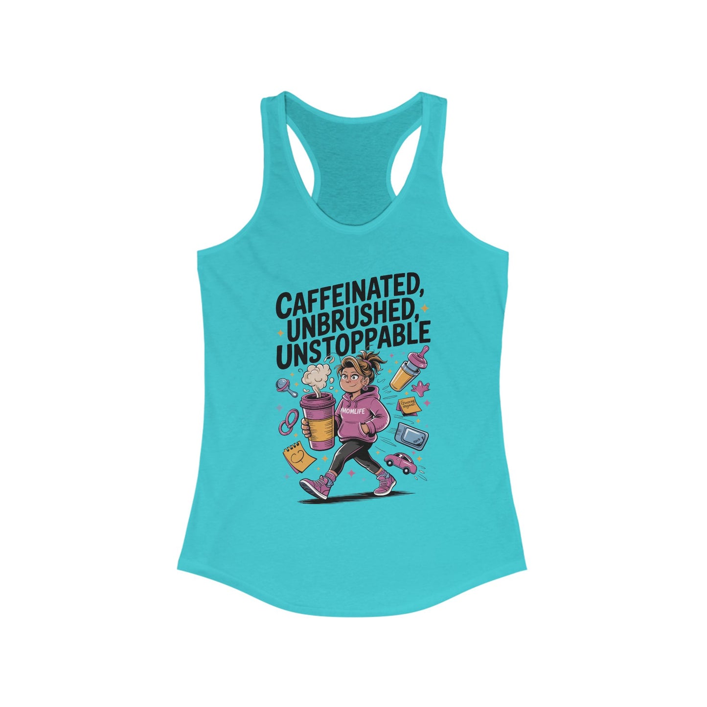 Caffeinated Mom Tank, Funny Mom Life Quote,  Mother's Day Gift,New Mother Tired Mother Gift, Coffee Lover Gift, Coffee Addict Mom