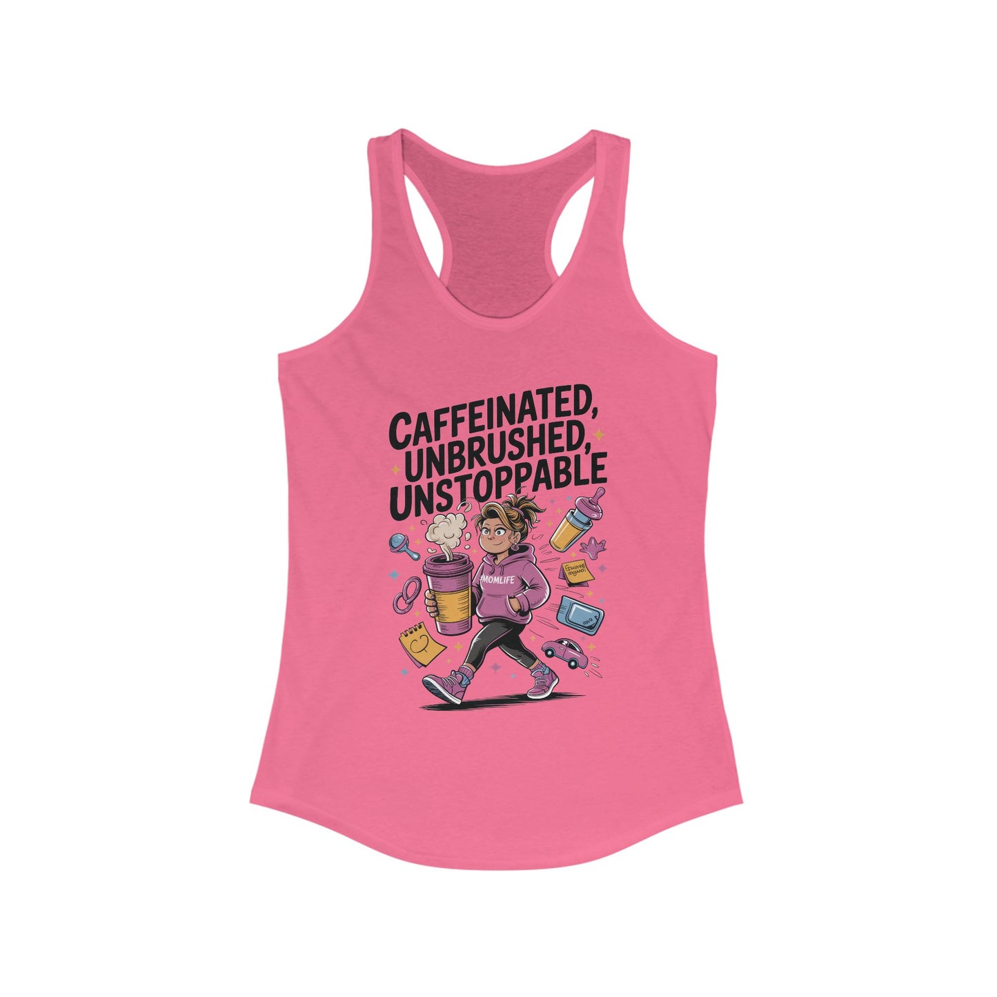 Caffeinated Mom Tank, Funny Mom Life Quote,  Mother's Day Gift,New Mother Tired Mother Gift, Coffee Lover Gift, Coffee Addict Mom