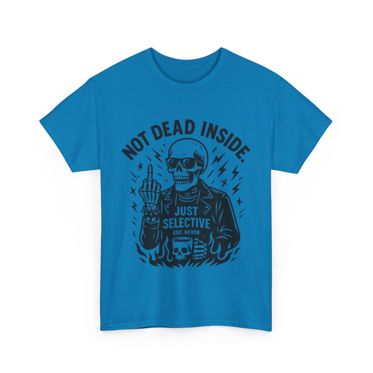 Mens Dark Humor Graphic Shirt, Not Dead Inside, Funny Graphic Shirt for Casual Wear, Gifts for Him, Halloween, Occasions, Funny Skeleton Tee