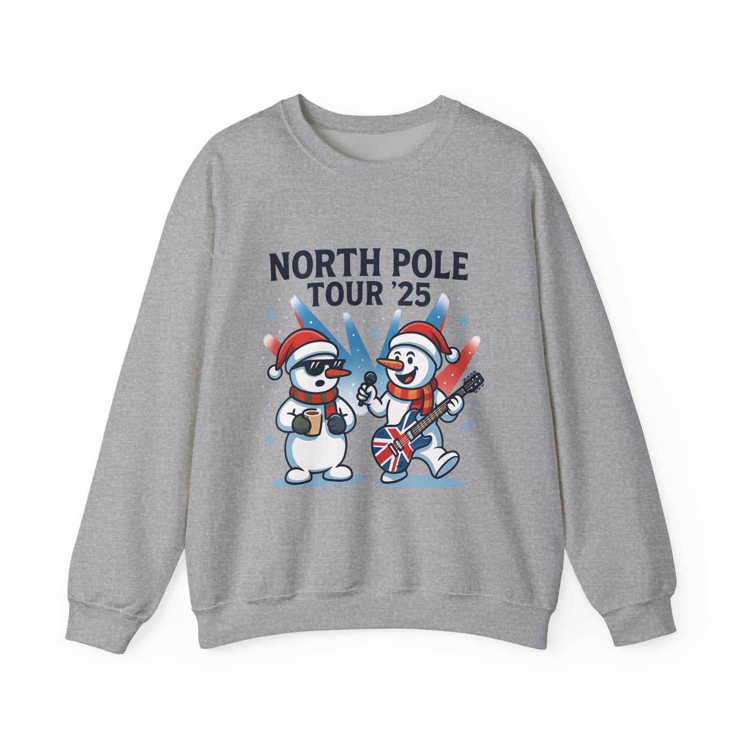 North Pole Tour 25 Men's Christmas Sweatshirt, Funny Rock Band Holiday Jumper