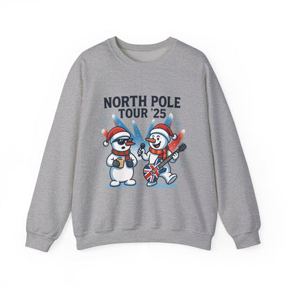 North Pole Tour 25 Men's Christmas Sweatshirt, Funny Rock Band Holiday Jumper
