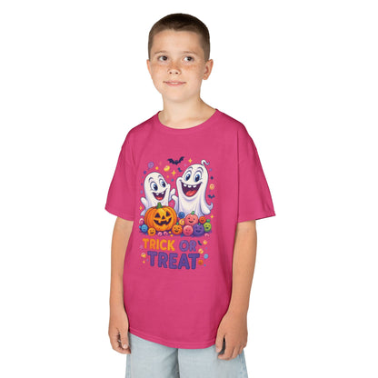 Trick or Treat Kids Halloween T-Shirt, Cute Ghosts Pumpkin Design, Fun Spooky Tee for Boys Girls