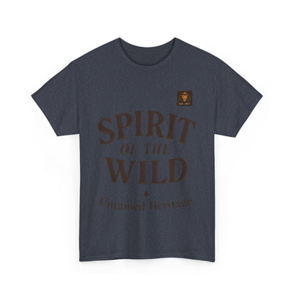 Spirit of the Wild Mens Heavy Cotton Tee, Nature Lover Gift, Outdoor Adventure Shirt, Unisex Tee, Casual Wear, Unique Graphic Apparel