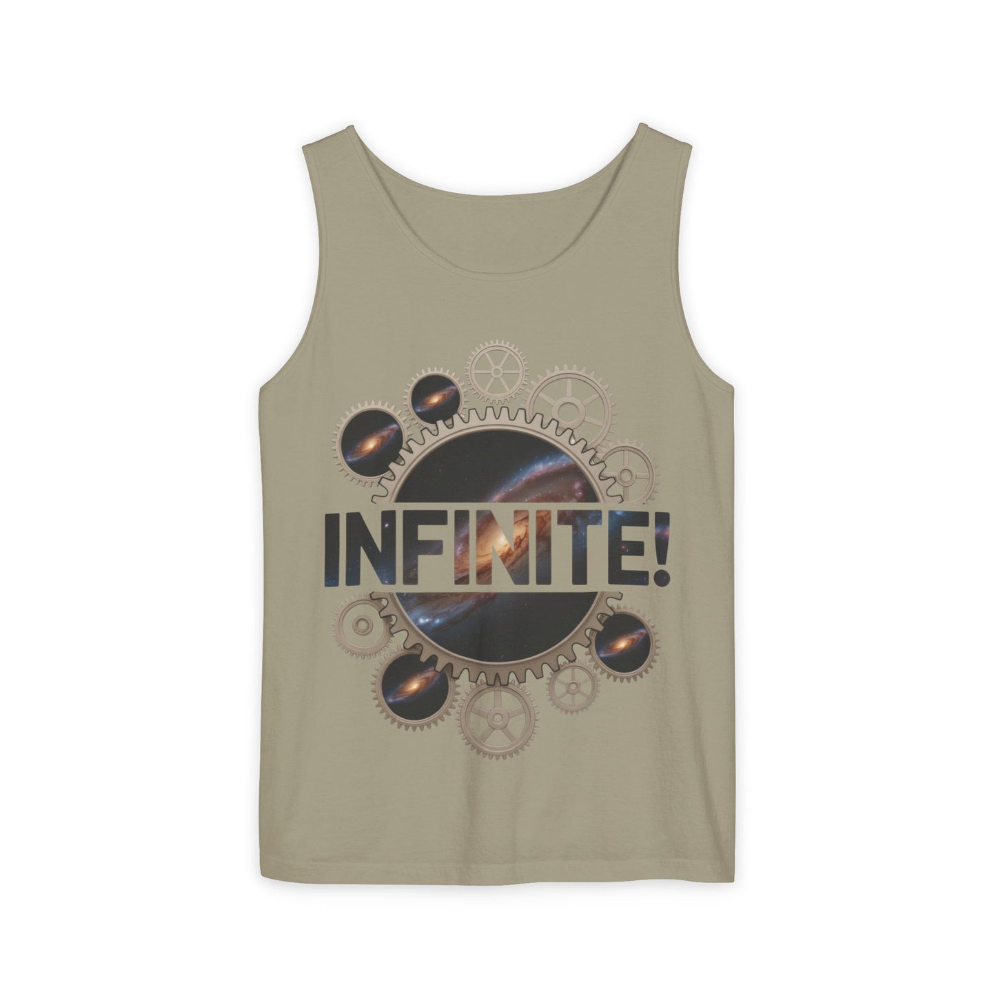 Men's INFINITE! Steampunk Space Gears T-Shirt, Cosmic Mechanical Design Tee for Sci-Fi & Engineering Lovers, Workout Shirt