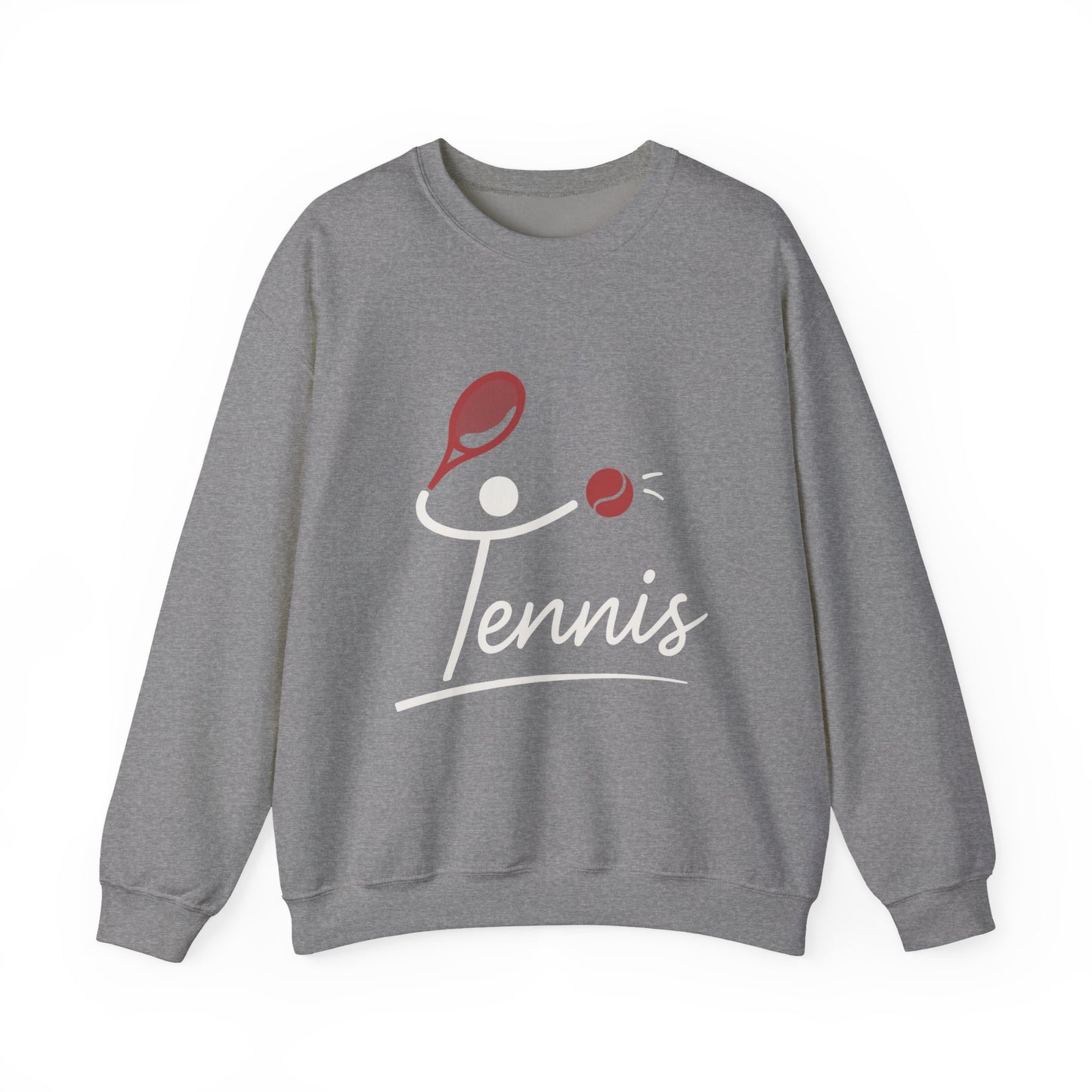 Womens Heavy Blend™ Crewneck Sweatshirt, Womens Tennis Sweatshirt, Cute Sports Graphic Pullover, Workout Gym Activewear Top